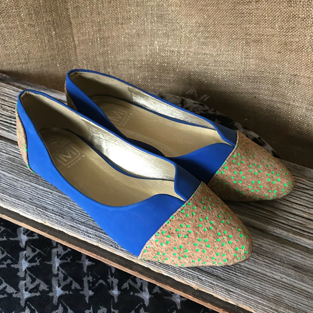 Makers  Fun Blue Cork Flats
